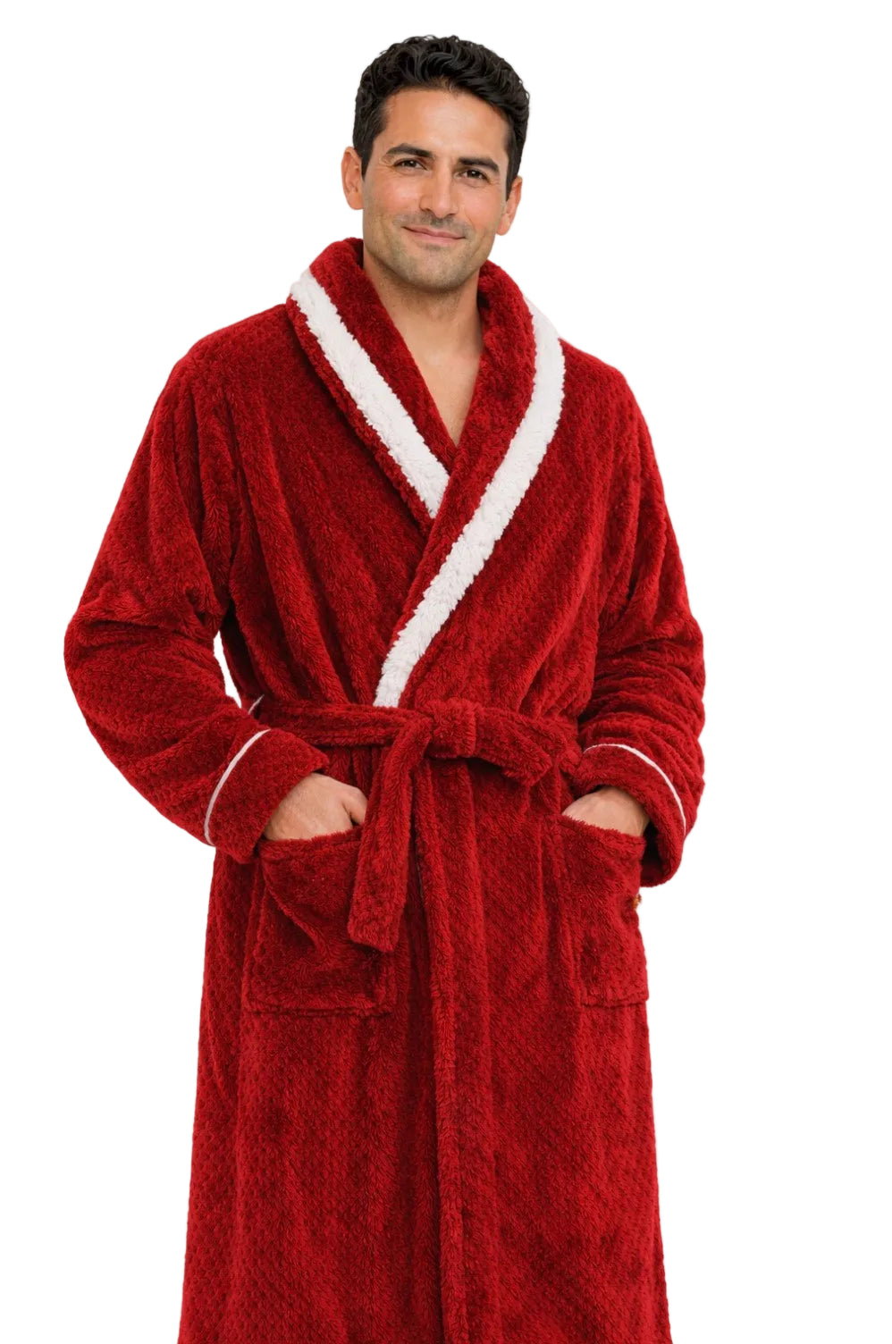 peignoir de bain homme rouge absorbant