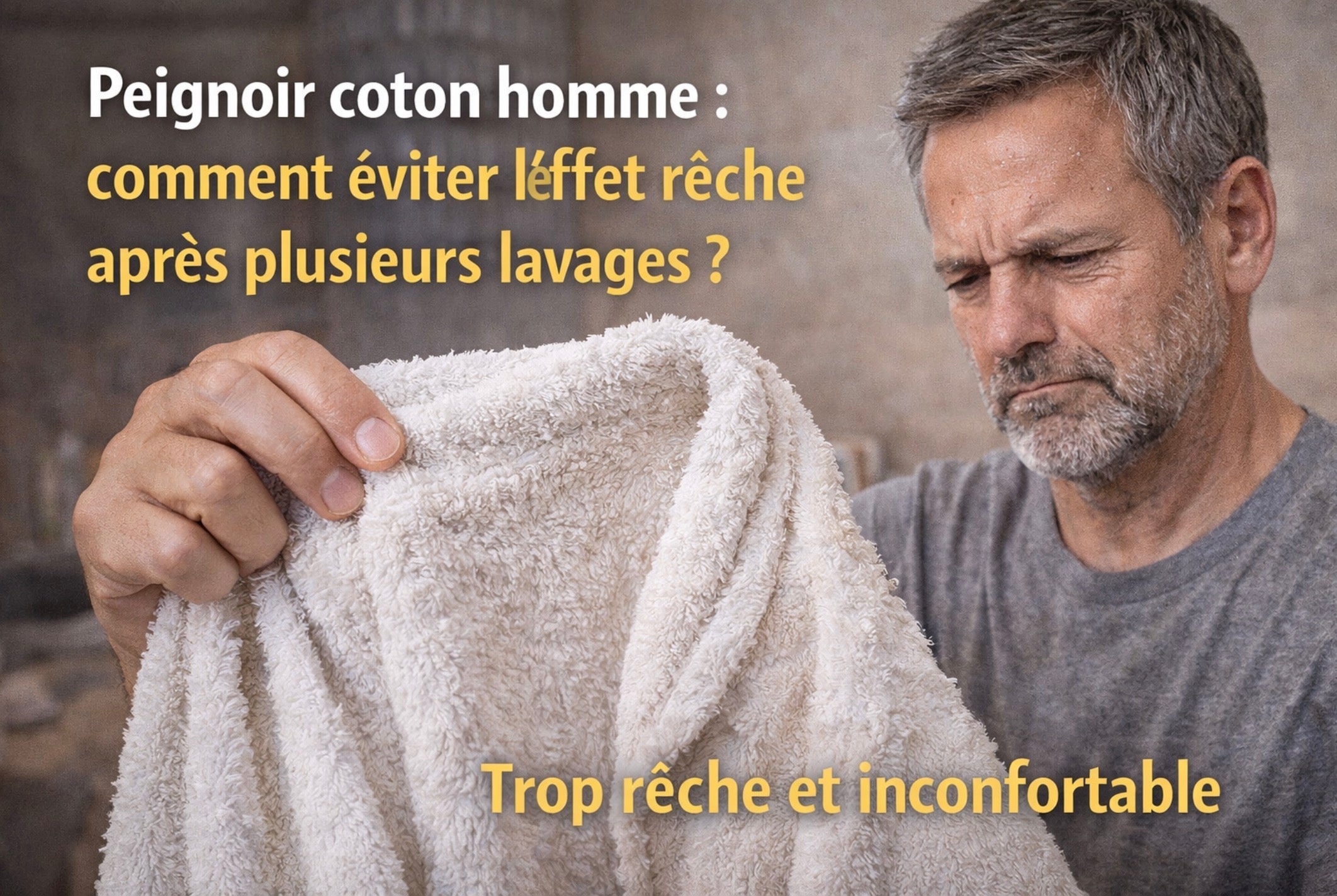 Peignoir coton homme : comment éviter l’effet rêche après plusieurs lavages ?