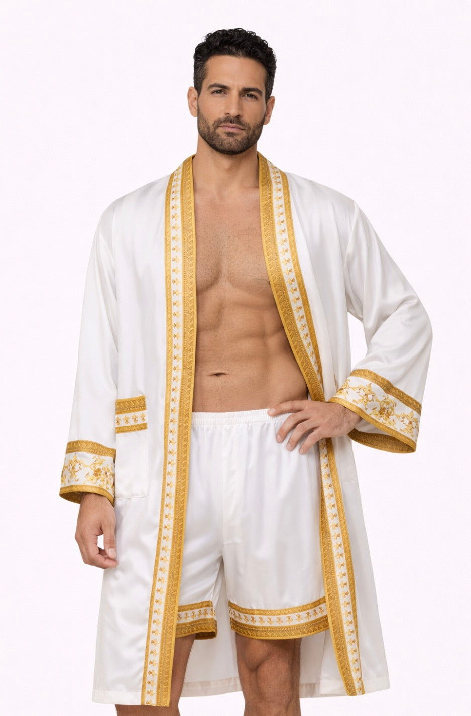 Peignoir de bain Homme - style baroque, léger pour l'été