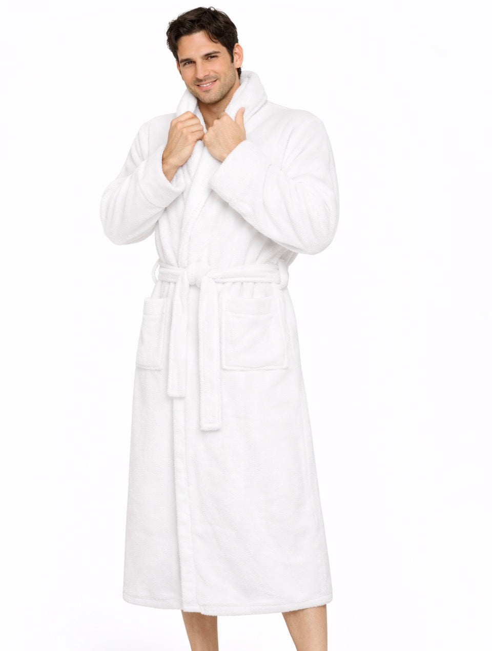 Peignoir polaire flanelle Homme - hiver, blanc