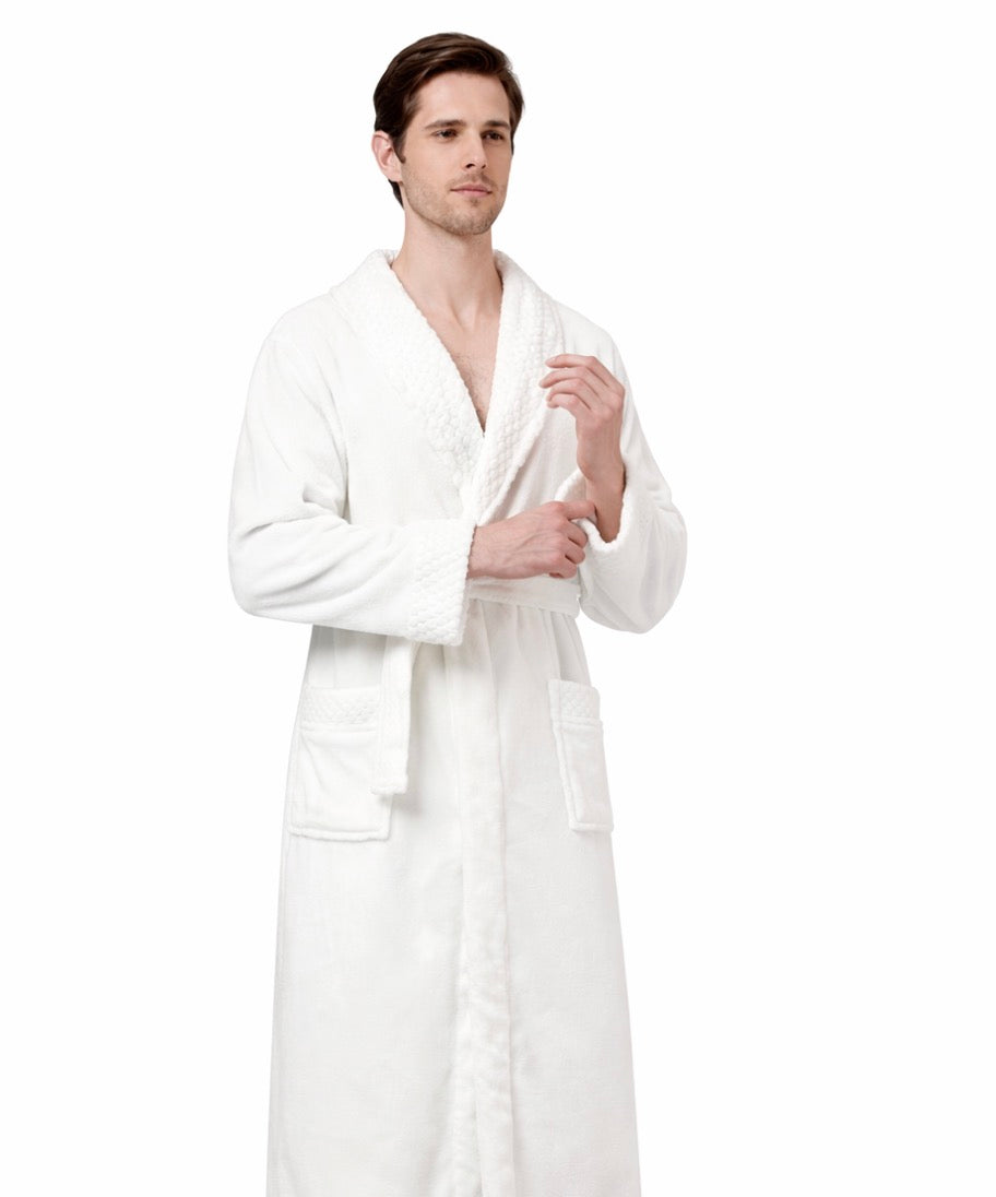 Peignoir polaire Homme - blanc, épais