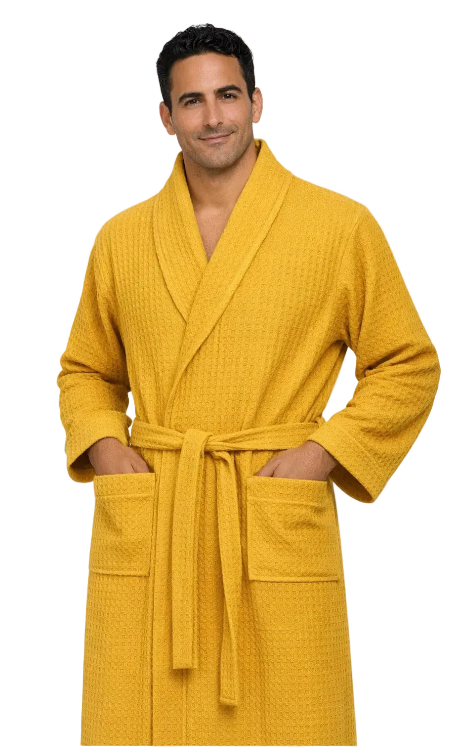 Peignoir nid d'abeille Homme - jaune