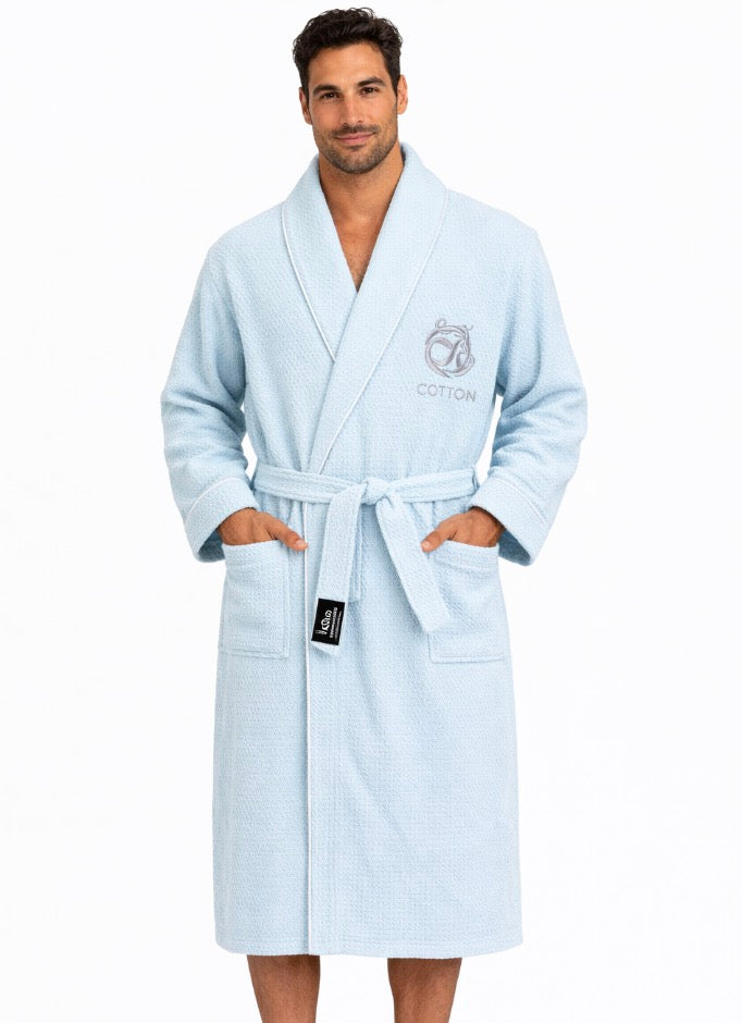 Peignoir coton Homme - gaufré, nid d'abeille