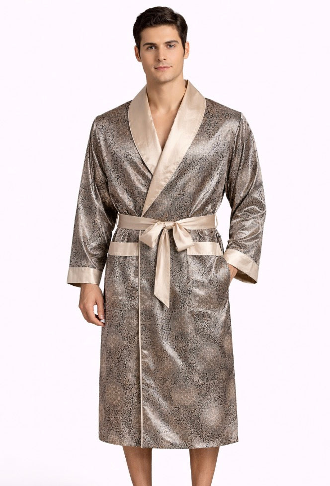 Peignoir soie et polyester Homme - or et argent