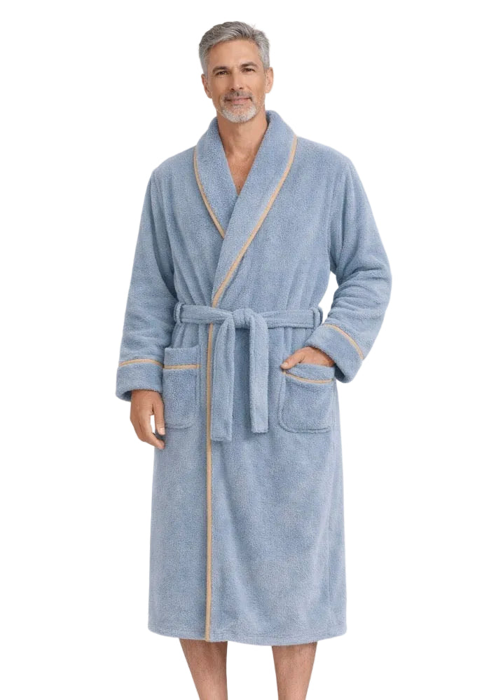 peignoir grande taille homme bleu pas cher