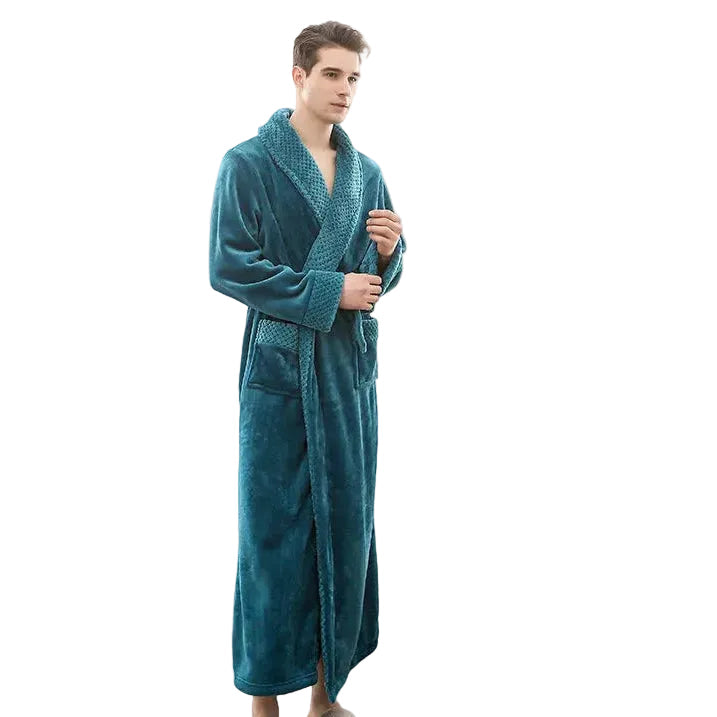 peignoir éponge homme bleu azur